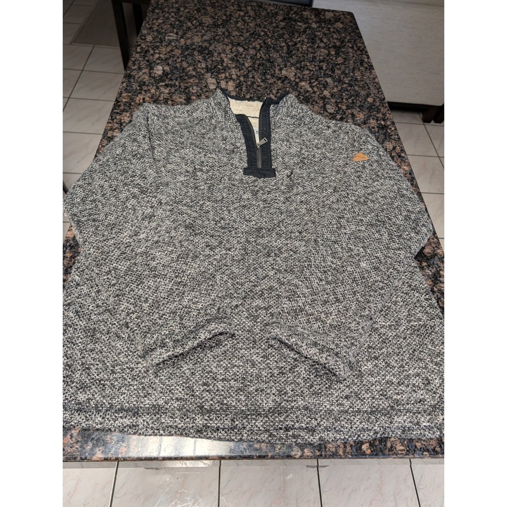 Orvis 1/4 Zip Fleece Lined Pullover Sweater Gray Mens Size Large Jacket